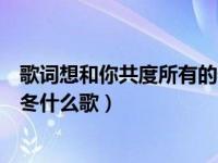 歌词想和你共度所有的春夏秋冬（想和你度过所有的春夏秋冬什么歌）