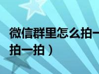 微信群里怎么拍一拍别人说话（微信群里怎么拍一拍）