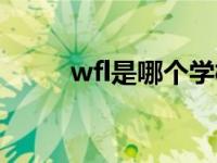 wfl是哪个学校（wfl是什么学校）