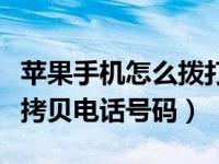 苹果手机怎么拨打复制的号码（苹果手机怎么拷贝电话号码）